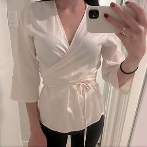 Striped light pink and white top